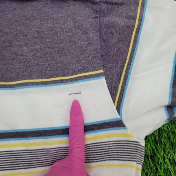 Vintage 90s Travis-Cup MOD Polo Shirt XS 17x24 White Purple Crop - Picture 4 of 11